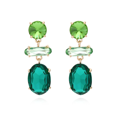 Orecchini Pendenti In Cristallo Di Vetro Degradé Vintage Per Donna Lusso Tre Livelli Geometrici Gioielli Eleganti Da Festa