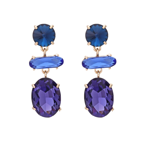 Orecchini Pendenti In Cristallo Di Vetro Degradé Vintage Per Donna Lusso Tre Livelli Geometrici Gioielli Eleganti Da Festa