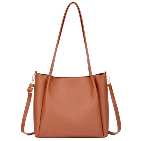 Women Handbag Composite PU Leather Large Tote And Crossbody And Wallet And Card Holder Elegant Commuter Solid Color