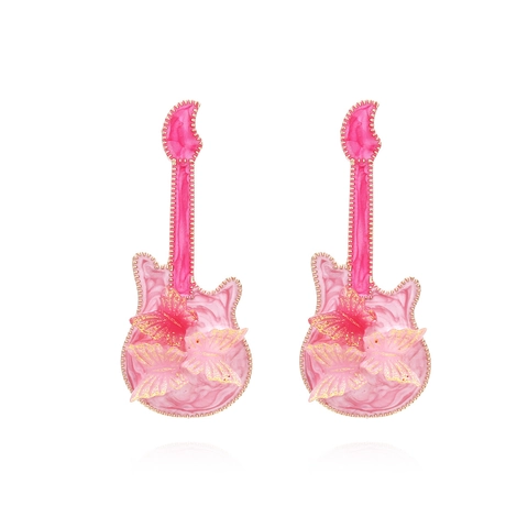 Gitarre Schmetterling Ohrstecker Legierung Emaille Kreative Süße Musikinstrument Künstlerische Schmuck Für Frauen