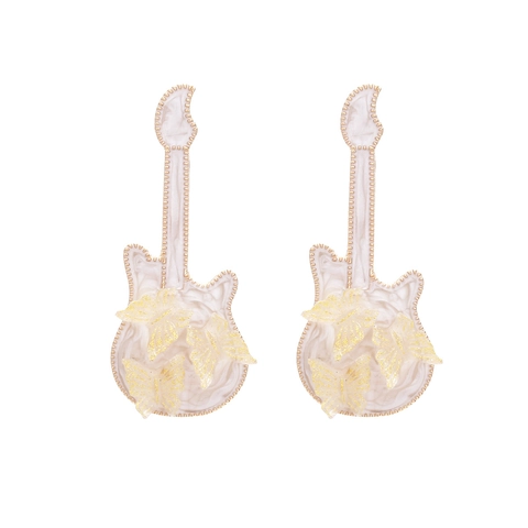 Gitarre Schmetterling Ohrstecker Legierung Emaille Kreative Süße Musikinstrument Künstlerische Schmuck Für Frauen