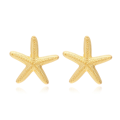 Orecchini A Lobo Stella Marina Dorati Lega Design Creatura Marina Stile Spiaggia Oceano Gioielli Eleganti Per Donna