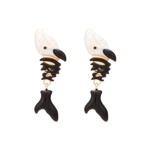 Fischgräten Hängerohrringe Legierung Emaille Tropföl Bunt Tierform Kreativer Schmuck Für Frauen Persönlichkeit Süß