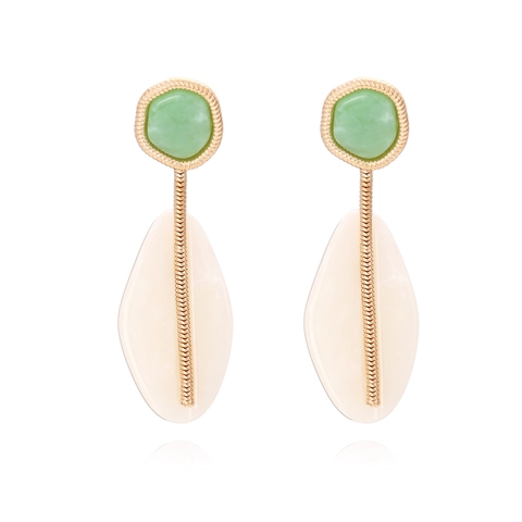 Geometric Resin Drop Earrings Alloy Inlaid Irregular Long Dangle Jewelry For Women Bohemian Vintage Style