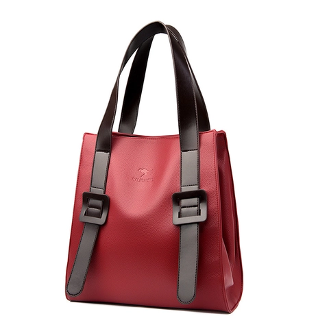 Große Damen Tragetasche Lychee Textur PU Leder Minimalistische Schulterhandtasche Büro Pendeln