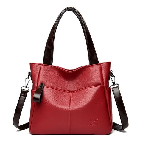 Bolso De Hombro Para Mujer Gran Capacidad Patrón Litchi Cuero PU Color Contraste Moda Bolso De Mano Tote Correa Ajustable