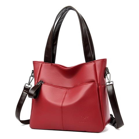 Bolso De Hombro Para Mujer Gran Capacidad Patrón Litchi Cuero PU Color Contraste Moda Bolso De Mano Tote Correa Ajustable