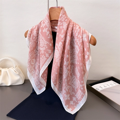 Foulard Carré Imprimé Paisley Rétro Polyester Texture Chevrons Bandana Pour Femmes Style Bohème Ethnique Élégant
