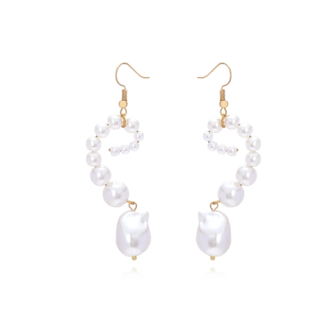 Orecchini A Goccia Con Künstliche Perle Di Imitazione Barocche Spirale Perla Artificial Graduata Pendenti Lunghi Curva A S Gioielli Eleganti Da Donna