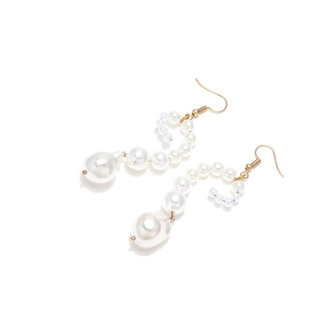 Orecchini A Goccia Con Künstliche Perle Di Imitazione Barocche Spirale Perla Artificial Graduata Pendenti Lunghi Curva A S Gioielli Eleganti Da Donna