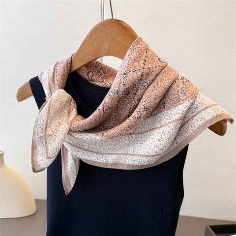 Sciarpa Quadrata Con Stampa Paisley Vintage Da Donna Poliestere Effetto Raso Satinato Motivo A Spina Di Pesce Testa