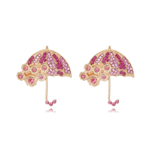 Orecchini A Ombrello Lega Zinco Strass Colorati Dettaglio Fiore Gioielli Alla Moda Vintage Per Donne