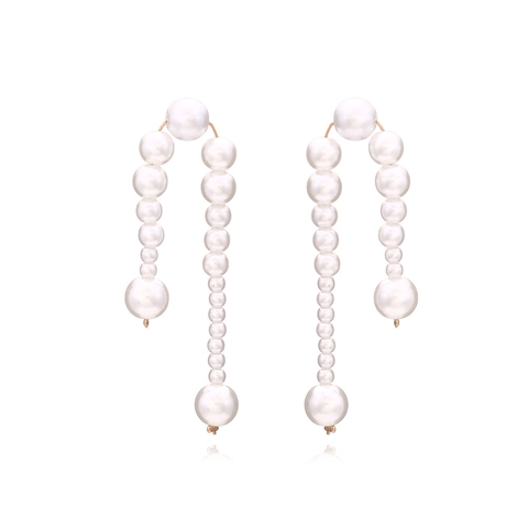 Orecchini Lunghi Con Künstliche Perle Imitazione Barocche A Forma Di U Nappina Irregolare Gioielli Di Nicchia Eleganti Con Perno In Argento