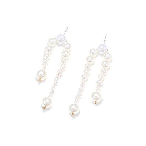 Orecchini Lunghi Con Künstliche Perle Imitazione Barocche A Forma Di U Nappina Irregolare Gioielli Di Nicchia Eleganti Con Perno In Argento
