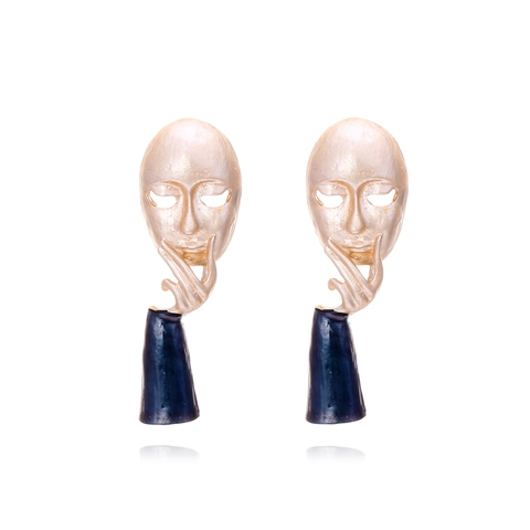 Abstrakte Gesicht Ohrhänger Zinklegierung Künstlerische Surrealistische Maske Kreative Handgeste Modeschmuck Für Damen