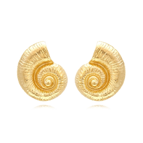 Nautilus Spiralschale Stecker Ohrringe Übergroße Legierung Retro Ozean Tier Stil Frauen Strandurlaub Mode