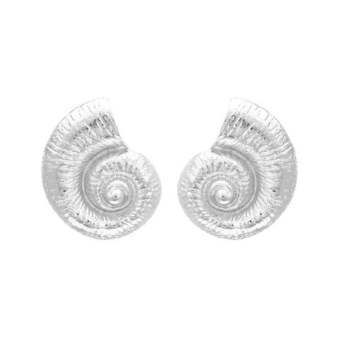 Nautilus Spiralschale Stecker Ohrringe Übergroße Legierung Retro Ozean Tier Stil Frauen Strandurlaub Mode