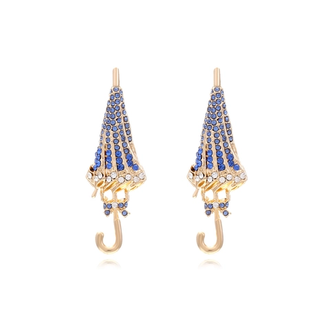 Creatieve Paraplu Oorbellen Legering Met Rhinestone Kleurrijke Kristal Strik Mode Sieraden Voor Vrouwen