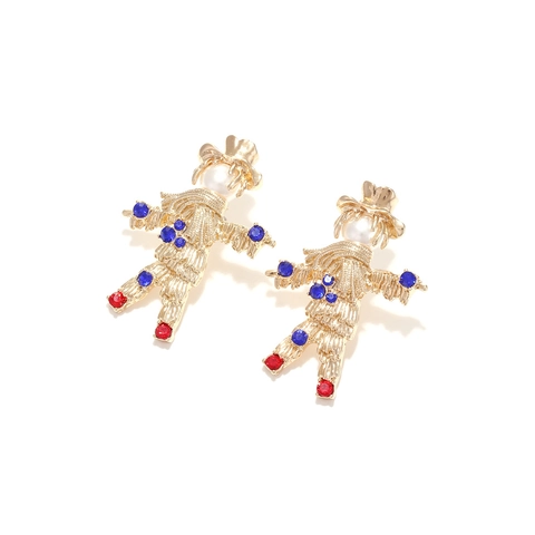 Cartoon Vogelscheuche Tropfenohrringe Legierung Strass Künstliche Perle Spaß Süß Mode Accessoire Frauen Mädchen