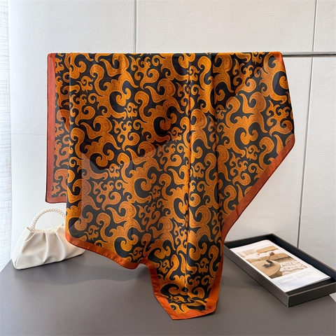 Vintage Paisley Druck Satin Quadratischer Schal Satinnähnlich Haar Tuch Eleganter Vielseitiger Schal Halstuch Für Damen