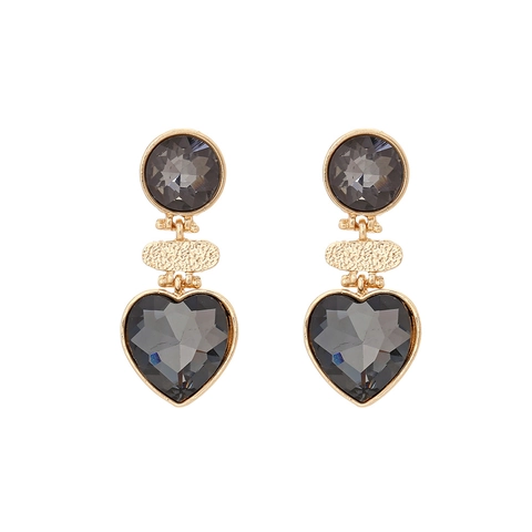 Pendientes De Gota De Corazón Vintage Para Mujeres Elegantes De Aleación De Zinc Con Diamantes De Imitación Joyería Moda Colorida