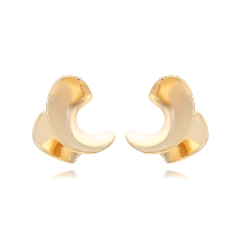Gedraaide Metalen Blad Oorknopjes Retro C-Vormig Gepolijst Zinklegering Statement Sieraden Voor Dames Modern Minimalistisch