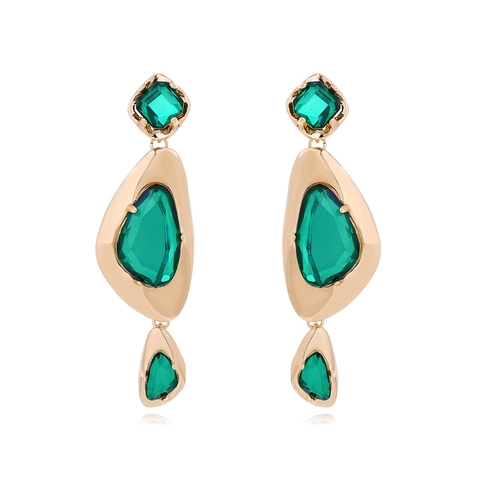 Pendientes Largos Geométricos Mujeres Vintage Irregular Rhinestone Joyería Con Poste De Acero Inoxidable