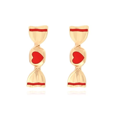 Candy Herz Hängerohrringe Mit Edelstahl Ohrstecker Legierung Emaille Süß Modeschmuck Für Damen