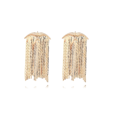 Vintage Golden Bird Tassel Dangle Earrings Retro Swallow Design Zinc Alloy Copper Chain Fashion Statement Jewelry