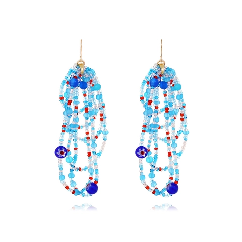 Orecchini Boho Con Nappine E Perline Fatti A Mano Etnici Multistrato Lunghi Pendenti Per Donna