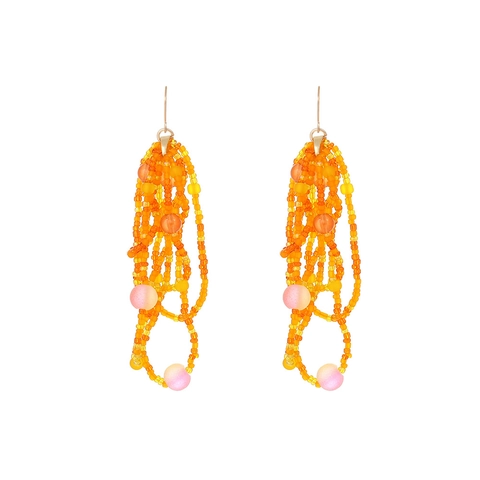 Orecchini Boho Con Nappine E Perline Fatti A Mano Etnici Multistrato Lunghi Pendenti Per Donna