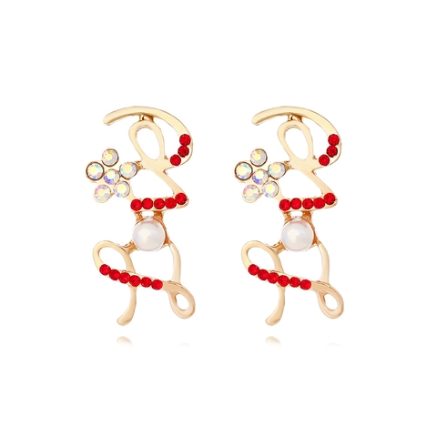 Orecchini Pendenti Lettera Love Lega Strass Con Perno In Acciaio Inossidabile Perla Artificial Elegante San Valentino Donne