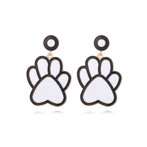 Tierpfote Ohrhänger Legierung Emaille Süße Cartoon Katze Hund Klaue Herzform Mode Schmuck Für Frauen