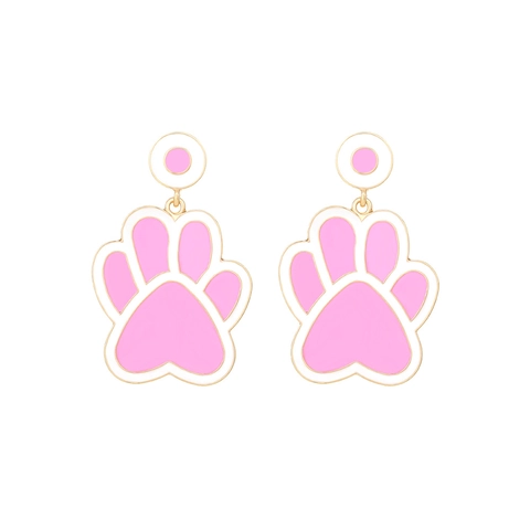 Tierpfote Ohrhänger Legierung Emaille Süße Cartoon Katze Hund Klaue Herzform Mode Schmuck Für Frauen