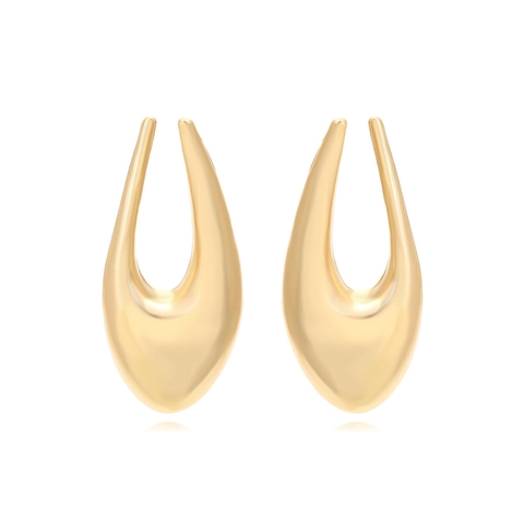 Boucles D Oreilles Pendantes En Forme De Larme Alliage De Zinc Creux Brillant Minimaliste Rétro Moderne Pour Femmes