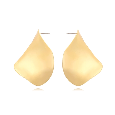 Onregelmatige Blad Oorbellen Zinklegering Mat Metaal Overdreven Vintage Mode Voor Vrouwen