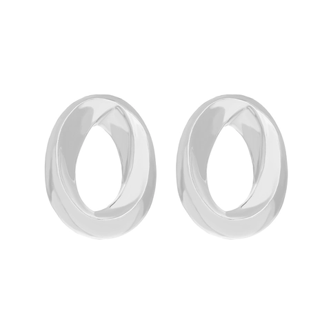 Gedrehte Ovale Creolen Zinklegierung Hochglanzpoliert Geometrisches Design Vintage Retro Stil Modeschmuck Damen