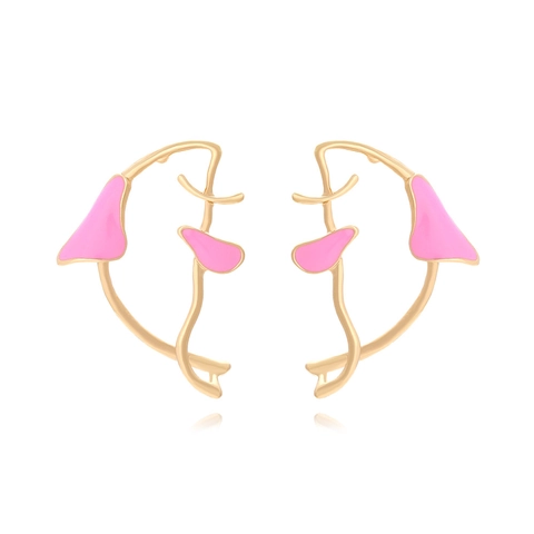 Abstract Tropical Fish Stud Earrings Enamel Zinc Alloy Gold Tone Ocean Animal Jewelry For Women Trendy Personality