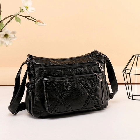 Borsa A Tracolla Da Donna In Morbida Pelle PU Con Tasche Multiple A Cerniera Grande Capacità Borsa A Spalla Casual Per Quotidiano