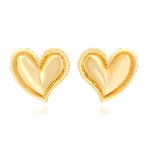 Übertriebene 3D Puffy Herz Ohrstecker Zinklegierung Vintage Personalisierte Hochglanz Statement Schmuck Für Damen