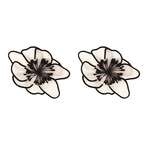 Orecchini A Fiore In Tessuto Fatti A Mano Boemia Fiori 3D A Strati Per Donna Festa Vacanza Stile Esagerato