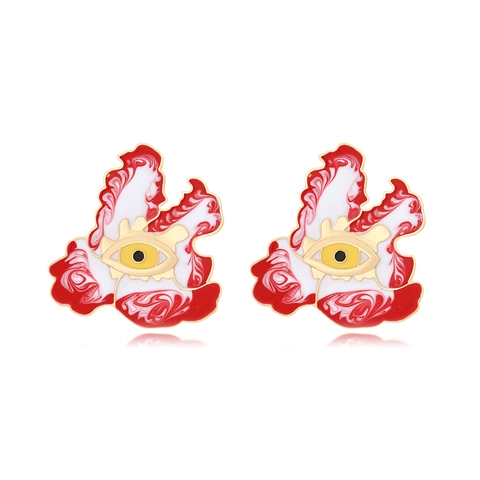 Evil Eye Emaille Ohrstecker Zinklegierung Flamme Böhmischen Ethno Stil Mit Edelstahl Ohrstecker Für Frauen