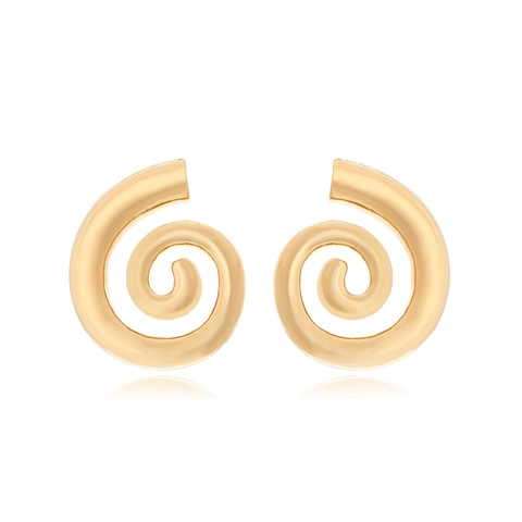 Boucles D Oreilles Coquillage En Alliage Doré Creux Spirale Animal Marin Bijoux Pour Femmes Rétro Accessoire De Plage