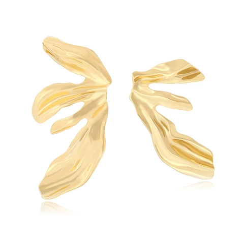 Abstracte Blad Asymmetrische Druppeloorbellen Voor Dames Retro Vloeibaar Metaal Zinklegering Creatieve Sieraden Cadeau
