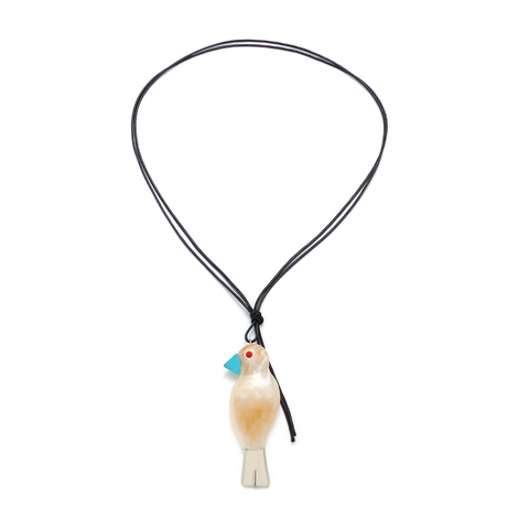 Collana Con Ciondolo A Forma Di Uccello Creativa Resina Texture Marmo Animale Cordino Lungo Gioielli Di Moda Per Donna