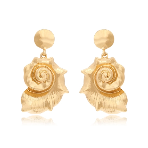 Realistische Conch Muschel Hängeohrringe Zinklegierung Spiralstruktur Böhmisch Ozean Strand Resort Statement Schmuck Damen