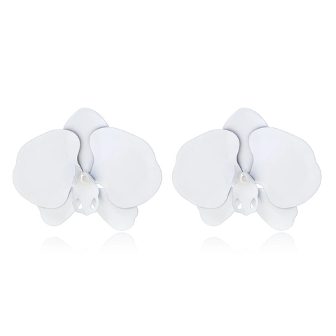 Boucles D'oreilles Orchidées En Alliage Peint Mat Avec Künstliche Perle D'imitation Bijoux De Mode Pour Femmes