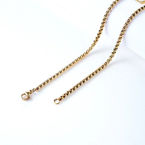 Collier Chaîne Box Acier Inoxydable Chaîne À Maillons Polie Bijoux Unisexe
