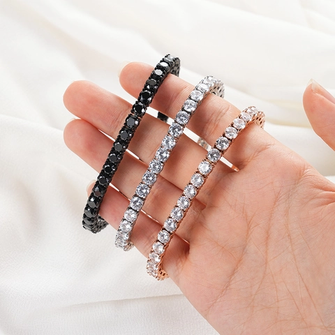 Klassisches Tennisarmband Aus 316 Edelstahl Mit Funkelnden Zirkonia Eingelegt Eleganter Luxusschmuck Für Damen