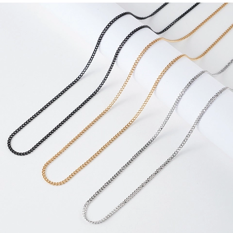 Collier Chaîne Gourmette En Acier Inoxydable Minimaliste Maillon Cubain Poli Bijoux De Base Pour Hommes Femmes